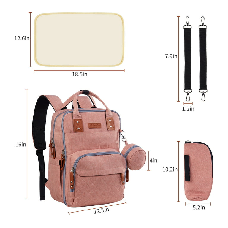 Large-capacity Maternity Bag Nappy Tote Bags for Mom & Dad   Multi-functional Travel Shoulder Bag Baby Diaper Bag with Changing Mat  Stroller Clips Shoulder Strap for Baby Care 