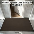 thumbnail image 2 of SIXHOME Outdoor Mat Non Slip Doormat 48"x71" Front Door Mat Outside Absorbent Rubber Welcome Mat Low Profile Dirt Trapper Indoor Outdoor Doormat Thicken Crosshatch Entryway Rug Floor Mat Brown, 2 of 7