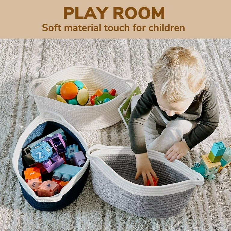 Goodpick Small Storage Basket with Handles, Empty Baskets for