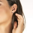 thumbnail image 5 of Charles & Colvard 14K Yellow Gold Moissanite 6.5mm Round Stud Earrings 2.00cttw DEW, 5 of 6