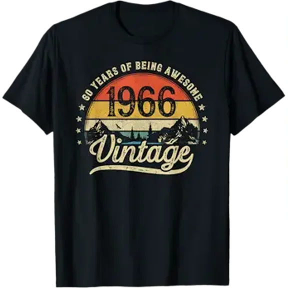 Vintage 1966 60 Years Old 60th Birthday T-Shirt