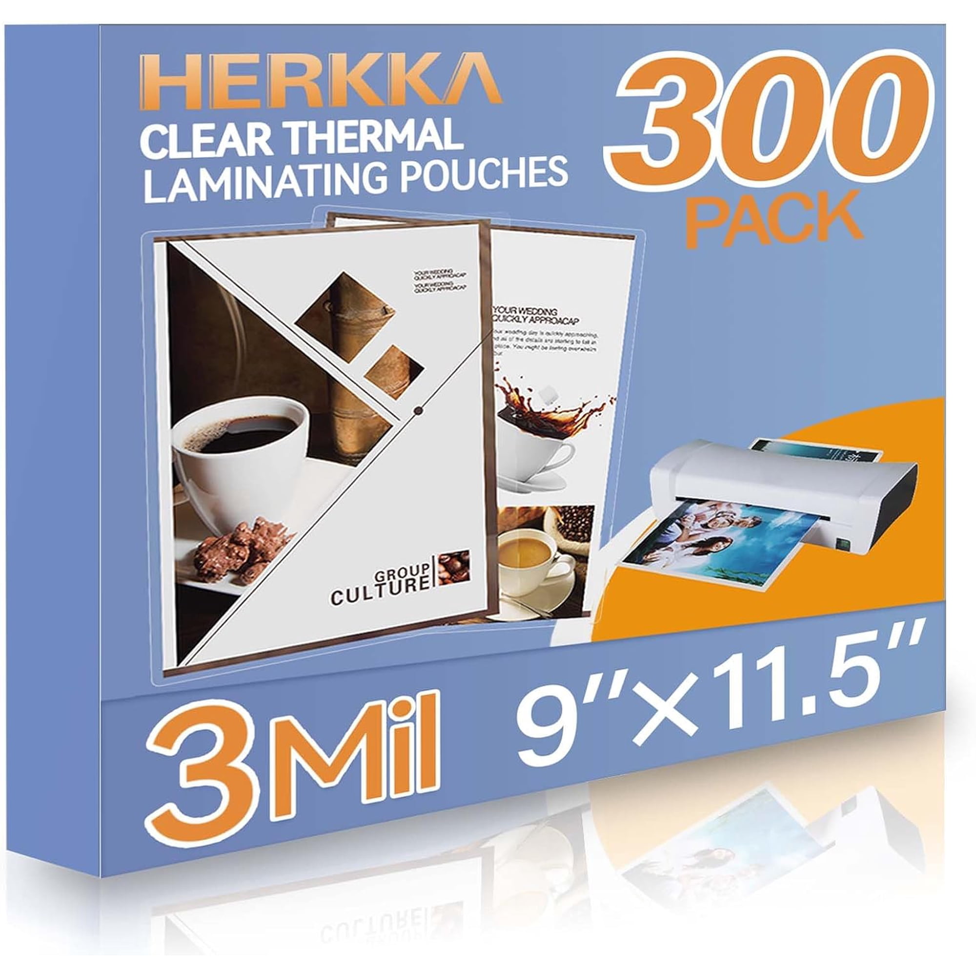 300 Pack Laminating Sheets Holds 8.5 x 11 Inch 3 Mil Clear Thermal Pouches 9 11.5 Lamination Sheet Paper for Laminator Round Corner Letter Size