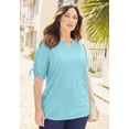thumbnail image 2 of Catherines Women's Plus Size Eyelet Cinch Sleeve Top, 2 of 3