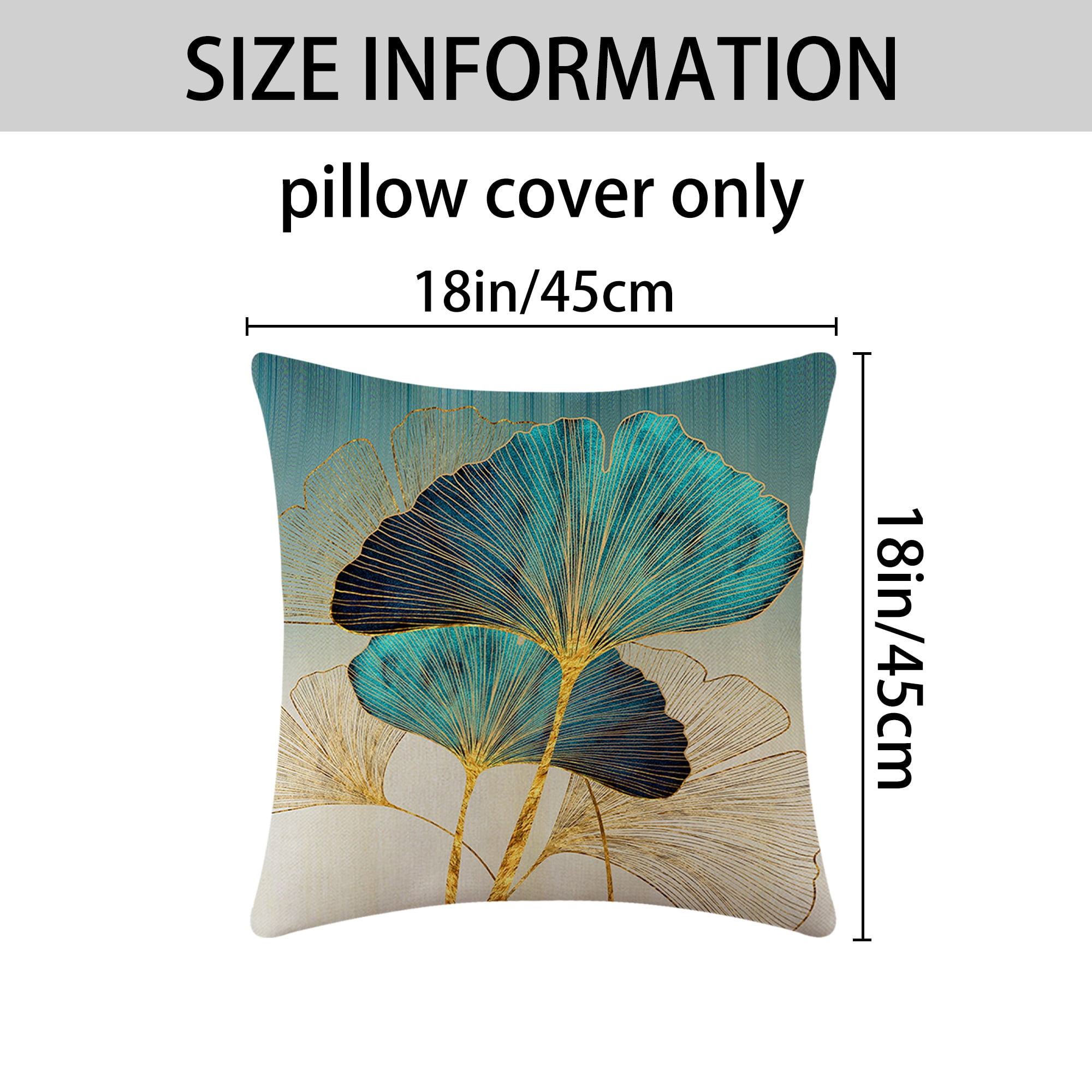 Unique Bargains Ginkgo Leaf Pattern Throw Pillow Covers Set of 2 Flower Pattern 2