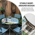 thumbnail image 2 of Lighthouse Round Tablecloth for 36-44 Inch Tables,Fitted Table Cover with Elastic Edge,Blue Coastal Nautical Ocean Beach Palm Tree Waterproof Outdoor Table Cloth Protector for Patio Garden Dinner, 2 of 9