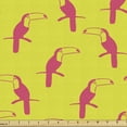 thumbnail image 1 of Fuchsia Fabric by the Yard, Repeating Tropical Toucans in Exotic Tones Summer Fun Holiday Illustration, Upholstery Fabric for Dining Chairs Home Decor Accents, 5 Yards, Pink Yellow Green by Ambesonne, 1 of 4
