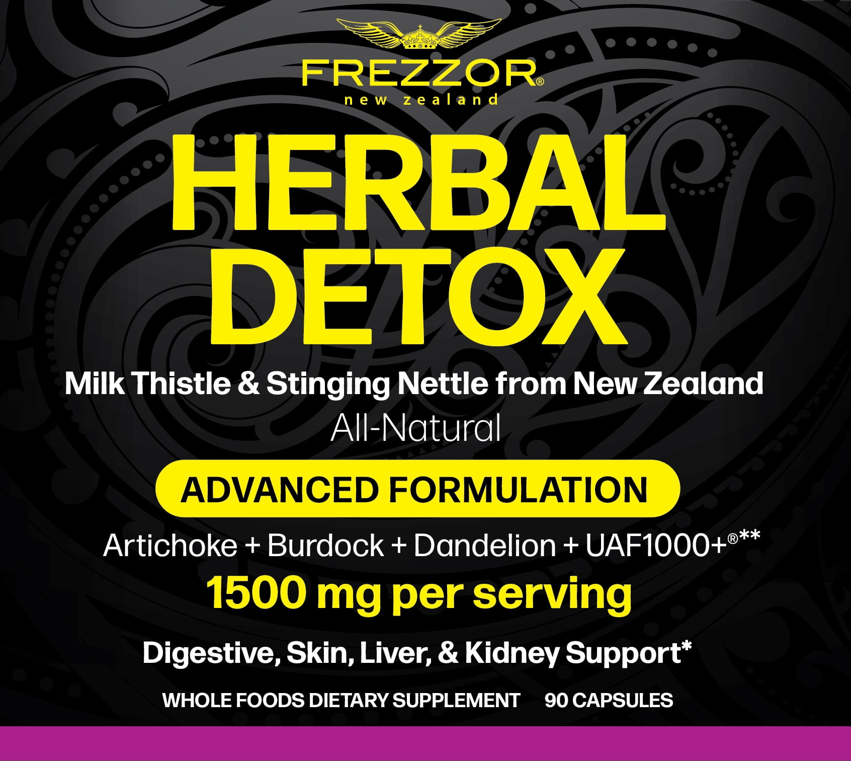 FREZZOR Omega 3 Black Green Lipped Mussel Oil, 53x Higher potency for Superior Joint Comfort & Mobility, No Fishy Aftertaste, 1 Bottle, 60 Softgels plus 1 Bottle of Herbal Detox