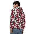 thumbnail image 4 of Uemuo Rose Flowers for Men's Fashion Full-zip Hoodies & Sweatshirts with Kangaroo Pocket, Zip-up Hooded Sweatshirt, Moisture Wicking & Breathable-X-Large, 4 of 5