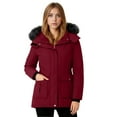 thumbnail image 4 of AUNVITO Women's Winter Detachable Hood Down Jacket with Warm Fleece Lining Casual and Functional Style, 4 of 9