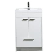 Eviva Lugano 24" White Modern Bathroom Vanity with White Integrated Acrylic Sink