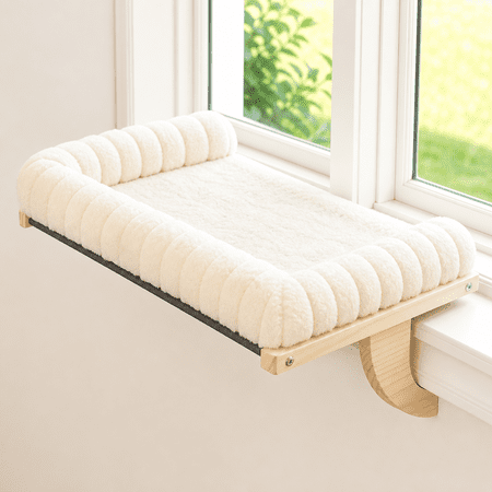 Cat Perch White Medium(21.7 x15 ) Window Sill Pet Hammock Bed