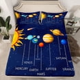 thumbnail image 2 of Homewish Galaxy Planet Bed Sheets,Orange Bohemain Sun King Sheets,Deepblue Sheet Set For Boys,Ultra Soft Home Decor,4pcs, 2 of 7