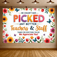 thumbnail image 6 of Yatrandify Colorful Design Teacher Appreciation Banner Vibrant Flower Pattern Staff Recognition Thank You Decoration for School Indoor Event Celebration, 6 of 7