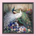 thumbnail image 3 of Kit Lienzo Con Sello Artístico 11CT Punto Cruz Pared Costura Pavo Real Natural DIY, 3 of 8