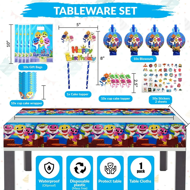 Baby Shark Party Supplies Shark Themed Birthday, 58% OFF