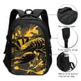 thumbnail image 3 of Fotbe Urban Graffiti Scorpion Illustration Mochila con Estampado y Puerto USB para Hombre y Mujer, Mochila Antirrobo, Mochila de Viaje, Mochila Escolar, Mochila Universitaria, 3 of 7