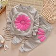 thumbnail image 2 of Sudadera Para Niños Pequeños Niños Bebés Niños Estampado De Margaritas Jersey Tops Pantalones De Pétalos Conjunto Trajes Gris Odeerbi LM103-662, 2 of 7