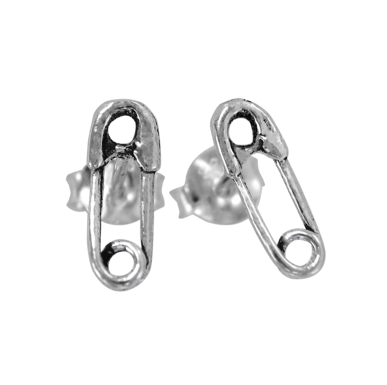 Sosi B. - Sterling Silver Safety Pin Stud Post Earring, 10mm