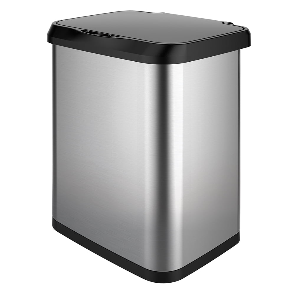 GLAD 13G Stainless Steel Sensor Trash Can with Clorox Odor Protection