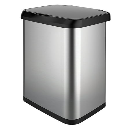 Glad 13 Gallon Stainless Steel Sensor Trash Can with Clorox Odor Protection Lid