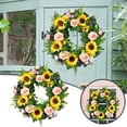 thumbnail image 1 of Qixi Spring Decor Spring and Summer Creative New Simulation to Sunflower Flower Mall Decorative Door Decoration Gr Rings Pendant Flower Ring Yellow Clearance Sale!, 1 of 6