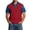 Red, variant on Blekii Men's Denim Patchwork Short Sleeve Polo Shirt Slim Fit Casual Button down Beige L