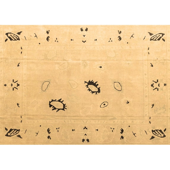Ahgly Company Indoor Rectangle Solid Brown Modern Area Rugs, 3' x 5'