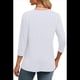 thumbnail image 4 of Blusas de Mujer con Mangas 3/4 y Cuello en V, Estilo Túnica Informal, Básicas, Holgadas L, 4 of 6