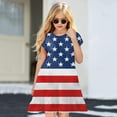 thumbnail image 3 of Ketyyh-chn99 Girls 4th of July Dress Toddler Girl American Flag Dresses Short Sleeve Patriotic Clothes Independence Day Summer Outfits Purple,7-8 Years, 3 of 4