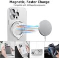 thumbnail image 2 of Magnetic for iPhone 15 Pro Case with Ring Holder Compatible with Magsafe Cover Camera Lens Protector Shockproof Soft TPU 360° Rotatable Kickstand Phone Case for iPhone 15 Pro Silver, 2 of 7