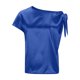 thumbnail image 5 of RKSTN Off Shoulder Satin Tops for Women Oversized Short Sleeve Asymmetrical Neck Silk Blouse Shirts Womens Casual Solid Summer Plus Size Loose Fits Comfy Elegant Bowknot Tunic Shirts, 5 of 7