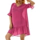 thumbnail image 4 of SAYOO Vestido de Mujer, Cuello en V, Sólido, con Volantes, Suelto, de Verano, Casual, Vestido de Playa SAYOO Sexy, 4 of 9