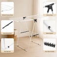 2-Tier Foldable Clothes Drying Rack with 21 Drying Rods, Sock Clips ...