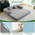 thumbnail image 6 of YINIX 62.9" Sleeper Sofa with Two Pillows, Comfy Modular Convertable Sofa Couch for Living Room, Small Spaces, Gray, 6 of 12