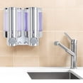 thumbnail image 2 of Silver Heavy Duty Plastic Two Chamber Wall Mount Soap Dispenser, 2 of 8