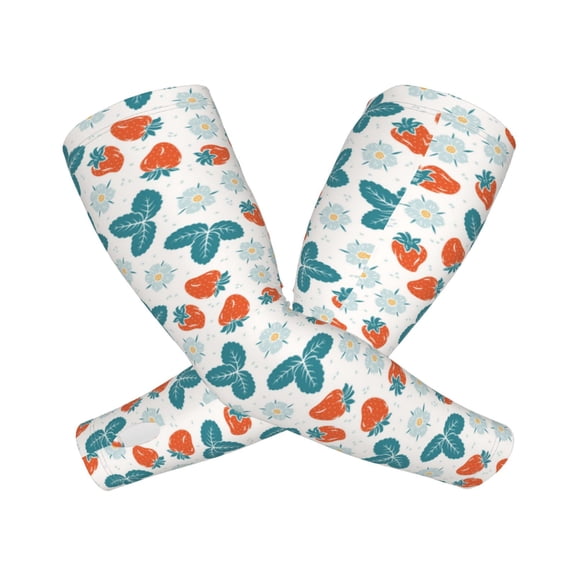 Xecao's Floral Strawberr print Arm Sleeves offer cooling UV protection and sports compression for both men and women.