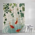 thumbnail image 4 of Japanese Carp Fish Extra Long Shower Curtain Set, Waterproof Shower Curtains for Bathroom, Oriental Art Vintage Leaves Vines Koi Fish Washable Fabric Bath Curtain for Bathtub with Hooks 72x96 Inches, 4 of 9