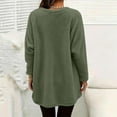 thumbnail image 6 of Womens Winter Blouses Dqueduo Women's Winter Solid Color Long Sleeve Fleece Lined Warm Top With Pockets Green XL Fleece Lined Tops, 6 of 9