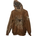 thumbnail image 4 of Women Y2K Spider Web Hoodies Vintage Graphic Long Sleeve Full Zip Up Hoodie Oversized Punk Jackets Goth Coat Streetwear, 4 of 5