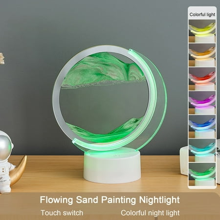 

Vikakiooze USB Streaming Sand Painting Night Light 3D Three-Dimensional Moon Painting Decorative Home Gifts Bedside Ambient Sand Painting LED Table Lamp(5ML)