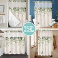 thumbnail image 5 of No Hook Shower Curtain with Snap in Liner, Green Botanical Leaves Butterfly Waterproof Bath Curtain Double Layers with See Through Top Window, Pastoral Vintage Linen Hotel Shower Curtains 36x72in, 5 of 9