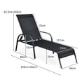 thumbnail image 3 of Silla Reclinable Costway Exterior Respaldo regulable Negro 192 x 66 x 61,5 cm, 3 of 10