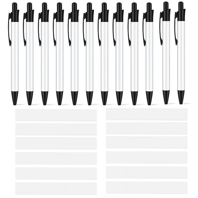 12 Juegos de BolíGrafos de SublimacióN BolíGrafo de SublimacióN en Blanco con Envoltura RetráCtil para ArtíCulos de PapeleríA de Oficina y Escuela