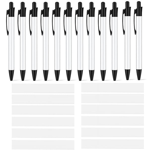 12 Juegos de BolíGrafos de SublimacióN BolíGrafo de SublimacióN en Blanco con Envoltura RetráCtil para ArtíCulos de PapeleríA de Oficina y Escuela