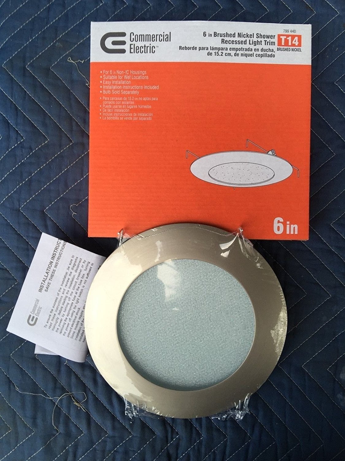 T14 12 Pack Commercial Electric 6 Inch Brush Nickel Shower Trim Trim