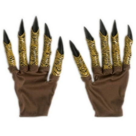 Adult Brown Horror Gloves Hands Undead Halloween Zombie Scary Costume Accessory