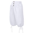 thumbnail image 4 of Men's Medieval Pirate Capri Pants Renaissance Costumes Viking Shorts Lace up Hem Halloween Costume Trousers, 4 of 4
