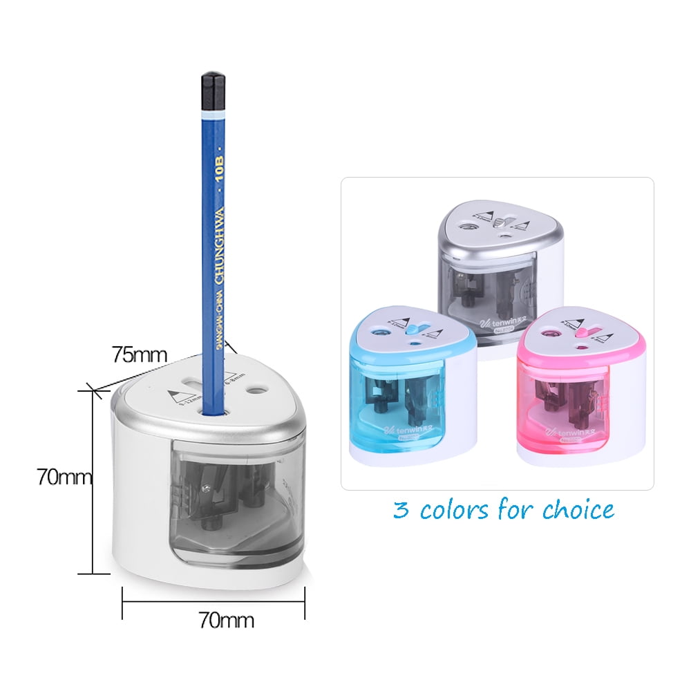 Jakar Blue Electric Double Hole Pencil Sharpener Colour Desktop Battery Or Main Operated AA Batteries Not Included