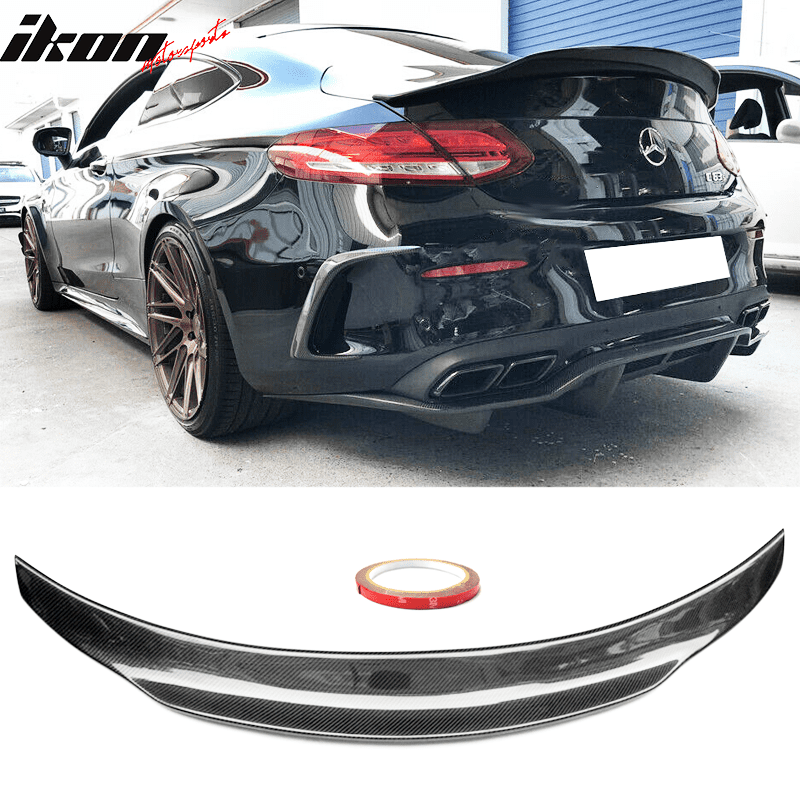 Fits For 20152021 Mercedes Benz C Class W205 2Dr Trunk Spoiler PSM Style CF Carbon Fiber