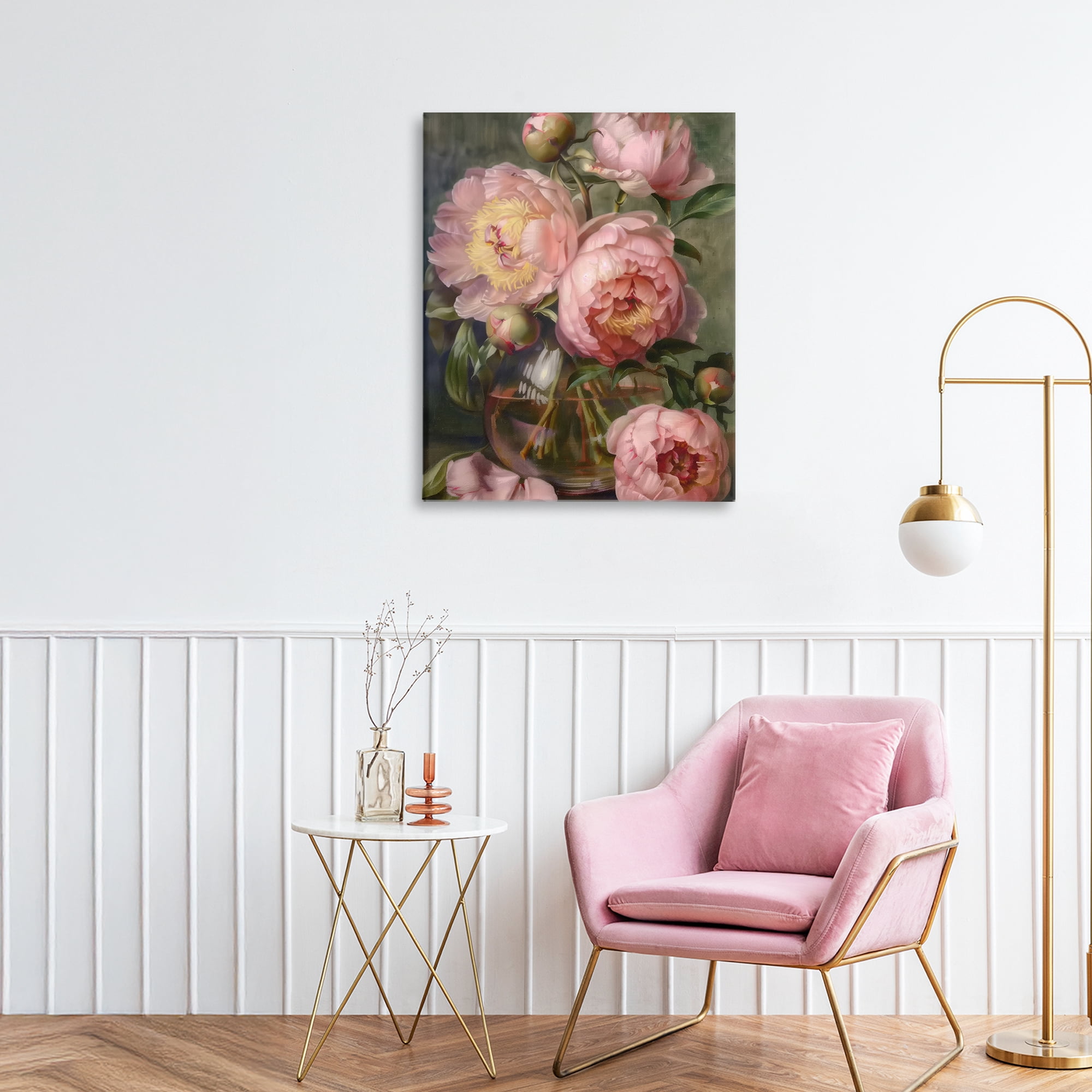 Stupell Industries Pink Peonies in Glass Vase Canvas Wall Art, design by LSR Design Studio